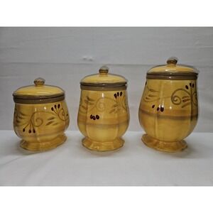 Home Trends "Verdona" Italian Villa Canisters with Lid Set of 3